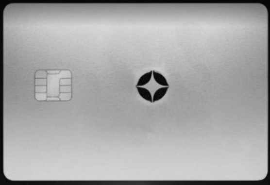 The metallic Duoza card with its chip and diamond-star mark
